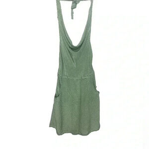 NWT Forever 21 Love 21 Cowl Green Dots Backless Silk Dress